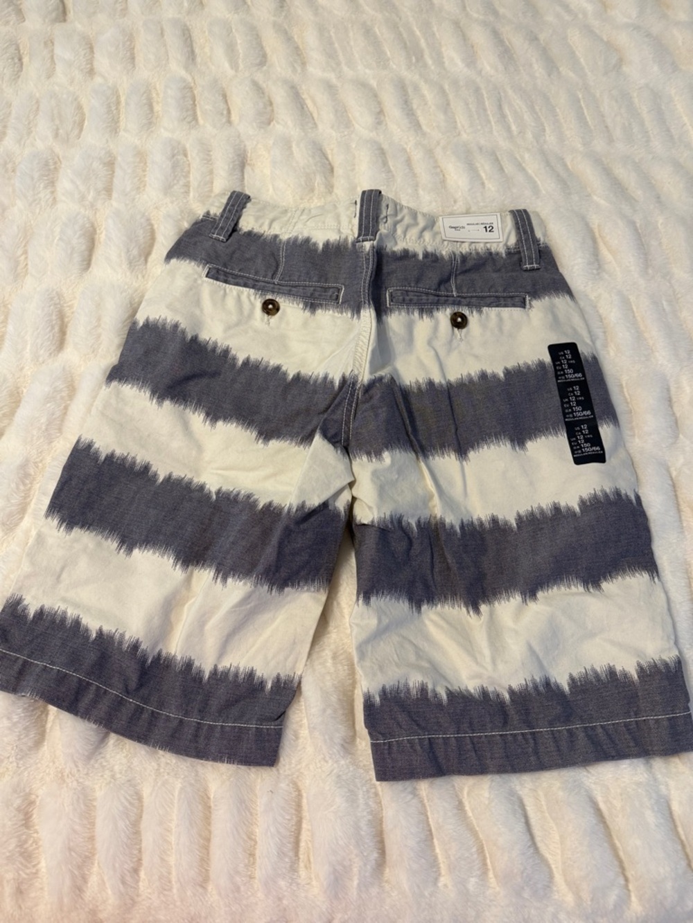 Kids Striped Shorts in Blue and White B4